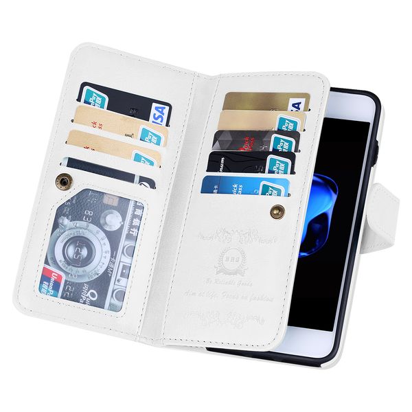 

exquisite for iphone x cases detachable crazy horse oil wax pu leather phone case multi card slots wallet case