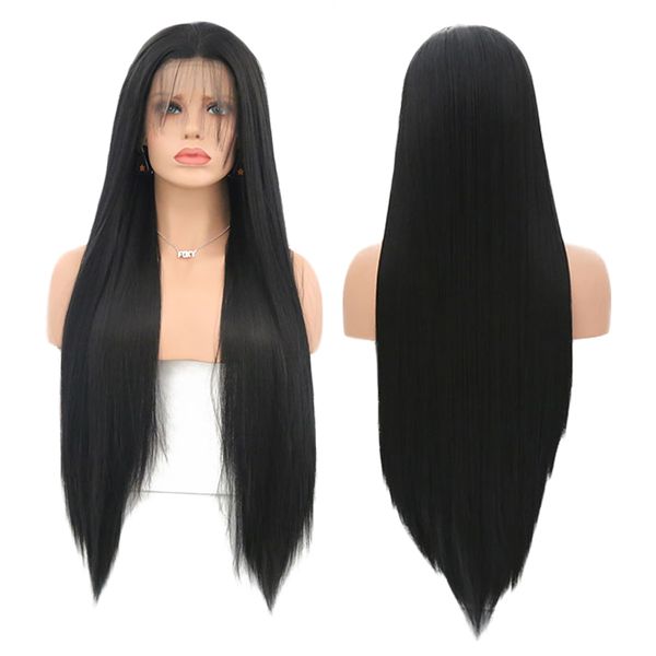 Lace Front Wigs Synthetic Silky Straight Heat Resistant Hair Full