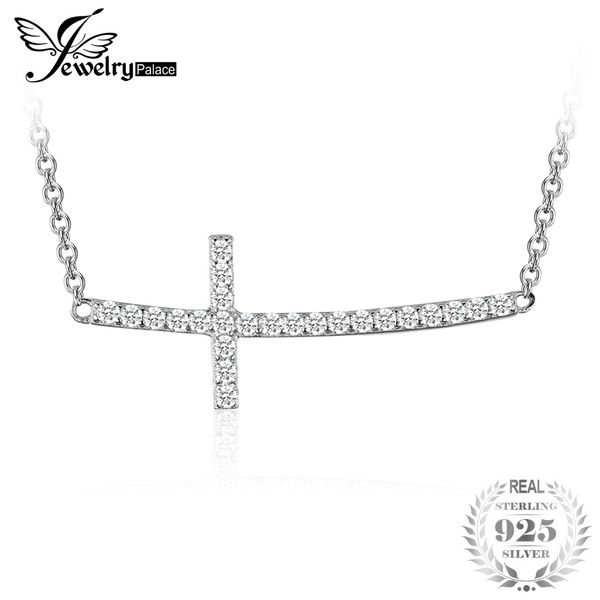 

jewelrypalace cross 0.9ct cubic zirconia necklace soild 925 sterling silver jewelry for women gift special brand new