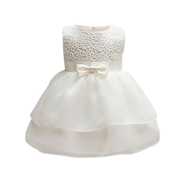 

1 year baby girl dress princess wedding birthday formal vestido toddler girl clothes christening gowns baptism dress girl, White