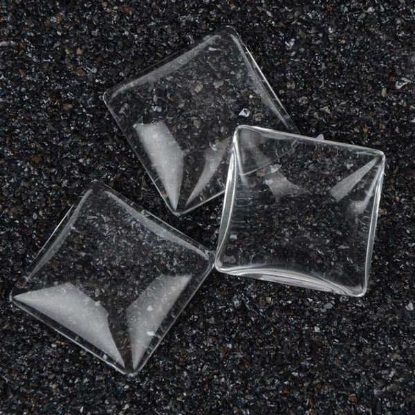 

600 pcs 15mm square flat back transparent clear glass cabochon jewelry for jewelry making free, Blue;slivery