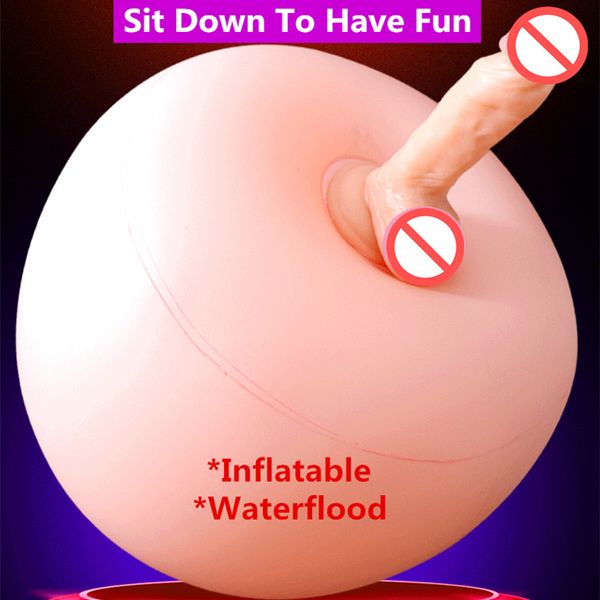 Inflatable Sex Dildo Seat Penis Pillow Chair Waterflood Sex Toys