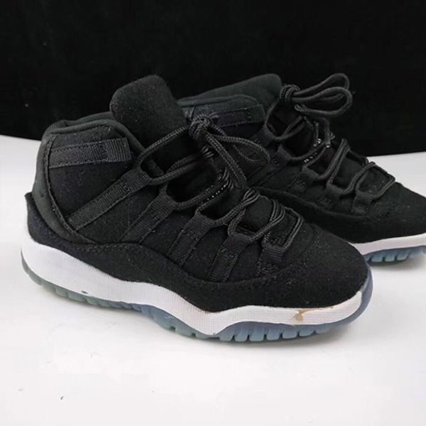 

new 11 space jam kids sport basketball shoes 8 colors gs heiress suede maroon 11 sneakers sunset size 28-35, Black