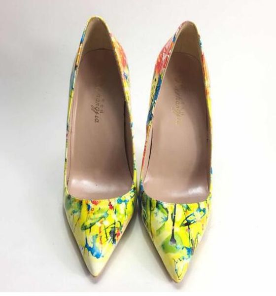 

2018 spring new ladies high-heeled pumps ol career pointed-toe high-heeled shoes pu leather painted high heels women pumps, Black