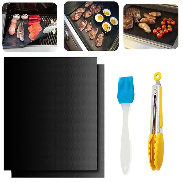 

bbq grill liner mat 33*40cm resuable barbecuat heat resistant grill mat sheet microwave oven cooking mat bbq grill cover