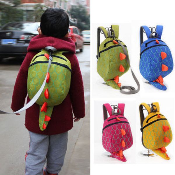 Miúdos Dos Desenhos Animados Mochila O Anti-lost Bom Dinosaur jardim de infância Meninas Meninos Crianças Sacos de Escola Mochila Animais Dos Desenhos Animados Menor Dinossauros