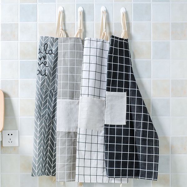 

1pcs women men apron commercial restaurant home bib spun poly coon kitchen aprons korean fashion simple