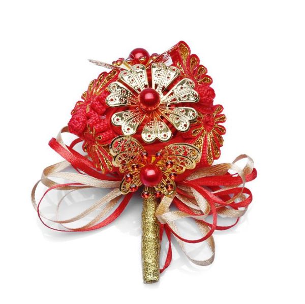 

2018 роза атласная невеста бутоньерка невесты холдинг цветок запястье цветок брошь