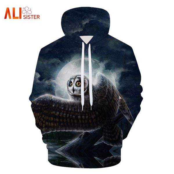 

3d hoody autumn winter mens sweatshirts eagle galaxy wolf printed sweatshirt with big pocket brand clothes casual hooded outwear, Black