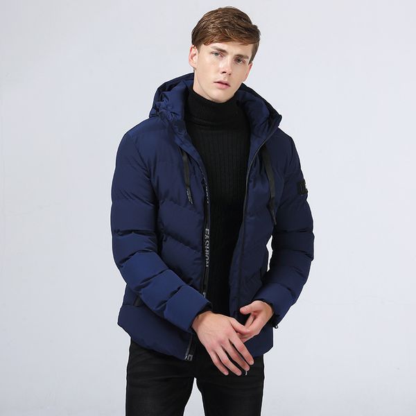 

men winter hooded collar outwear parkas and warm padded coat plus size 4xl 95, Black