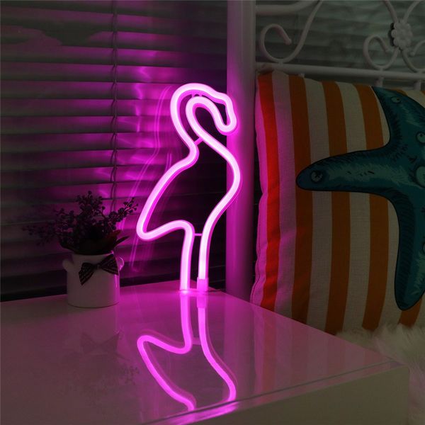 2019 Usb Battery Powered Flamingo Neon Lamp Pink Led Strip Wall Hanging Neon Lights Bedroom Decoration Marquee Neon Signs From Jelly2018 7 04