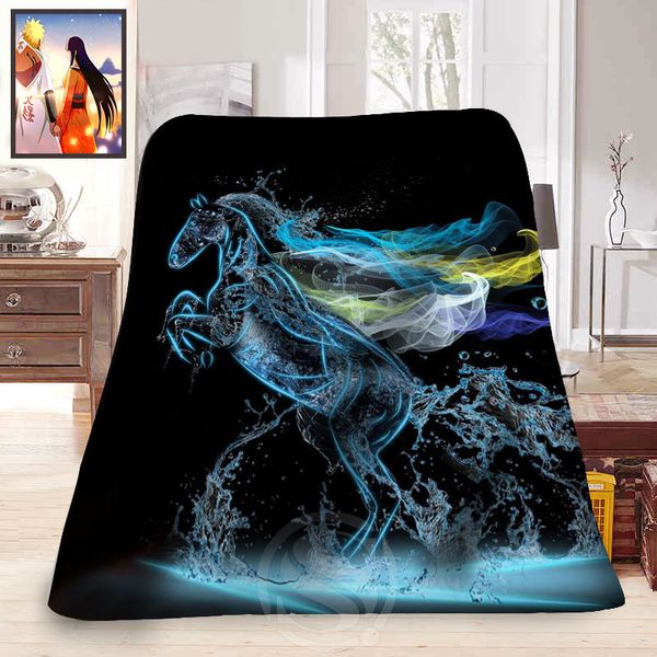 

fashion blanket horse printed soft fleece blanket comfortable sofa