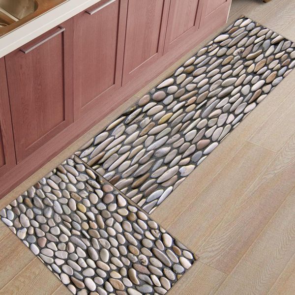 

2pcs/set stone pineapple dog marbled print doormat entrance front door rug bathroom kitchen carpet anti-slip floor mats