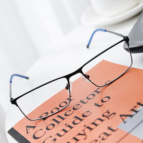 

metal s.s men eyeglasses optical frame super slight men spectacle reading myopia mature eye glasses frame, Silver