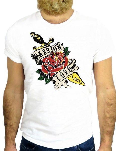 

t shirt z0164 knife knive tattoo love herat love sailor cool funny vintage gg summer short sleeves fashion t shirt ing, White;black
