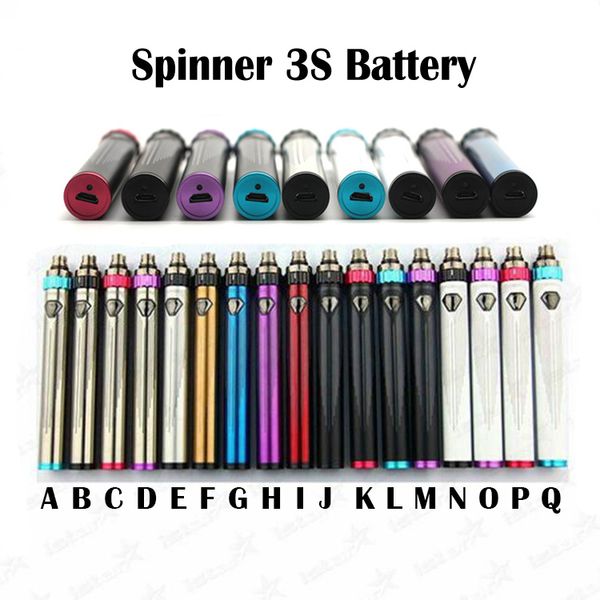 

Spinner 3S батарея 1600mah переменное напряжение 510 USB Passthrough ESAM-T батарея Spin III Twist 3.3-4.8 V 510 резьба Vison 2 Батарея