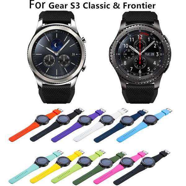

22mm silicone watch band for samsung gear s3 frontier/classic replacement bracelet strap wristband s/l