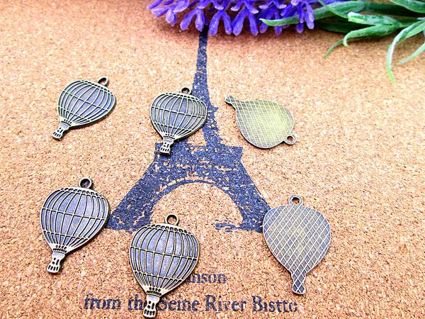 

75pcs-air balloon charms antique bronze tone 25*17mm, Bronze;silver