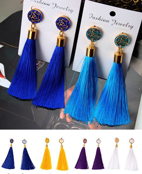 

9 Color Rose Tassel Earrings Long Style Multi Color Fashion Jewelry Earrings Accessories for DIY Craft Jewerly Women Earring G587S