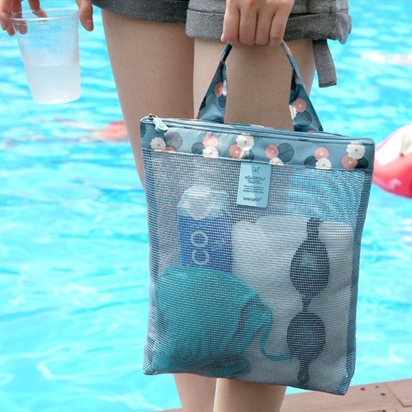 

526*5*31.5 cm fashion beach cooler bag storage mesh stuff sacks cooler bag beach lunch pack picnic package
