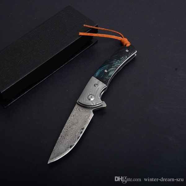 

VG10 Damascus Blade Flipper Tactical Folding Pocket Knife 2 Styles Wood Handle EDC Pocket Knife Outdoor Camping Hiking Survival Knife P541Q