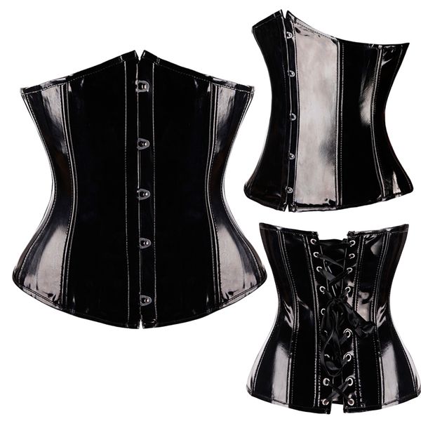 

plus size corselet new ladies slimming pvc lingerie plastic steel boned corset wide underbust waist belt corset