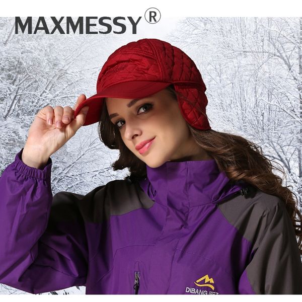

maxmessy new men winter thicken warmth earflap outdoor sports baseball cap women earmuff protection visor bone gorras hats y022, Blue;gray