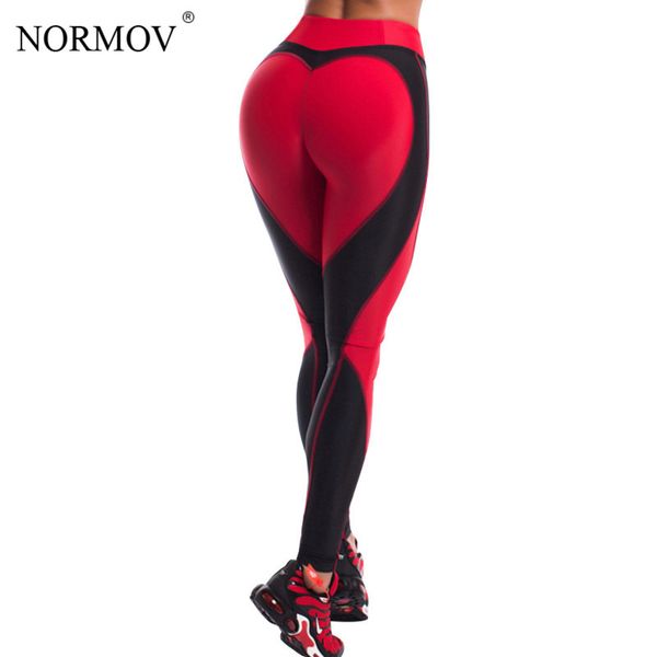 

normov fashion heart leggings women fitness push up legging activewear patchwork jeggings women's leggings sportswear s-l, Black