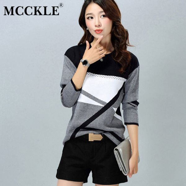 

mcckle women casual o-neck cashmere pullover spring autumn winter female sweater plus size bottoming shirt pullovers, White;black