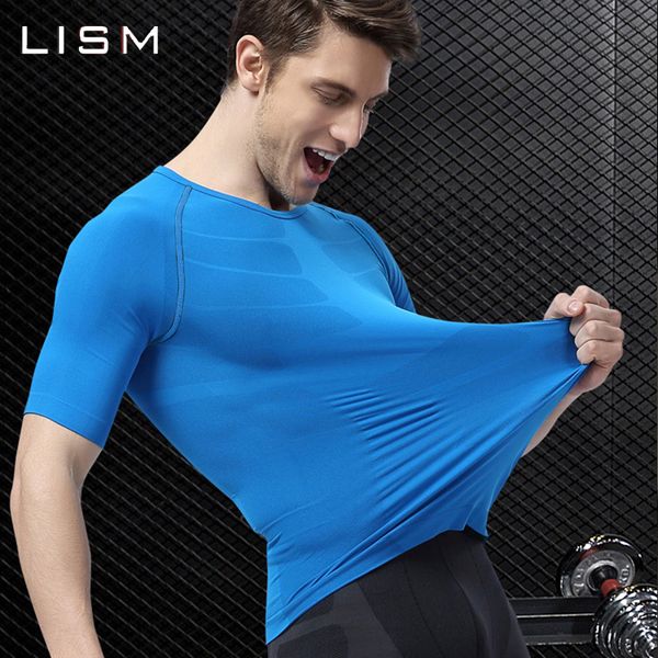 

спорт мужчины quick dry wicking работает футболки человек сжатия фитнес колготки тренажерный зал блузка йога спортивные костюмы мужские футб, Black;blue