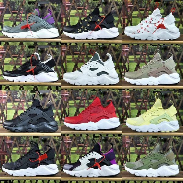 

2018 new huarache ultra running shoes 4 men and women athletic huaraches sneakers breast cancer huraches sports trainers shoes size 36-45, Black