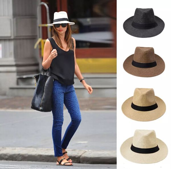 

новая соломенная шляпа, женская шляпа, лето соломенной шляпе, мужчины и женщины большие ковбойские шляпы Панама соломенные шляпы Открытый Спортивные шапки Широкие Брим шапки