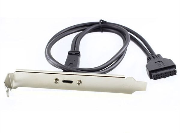 USB 3.0 20Pin Buchse auf Buchse Typ C Port ATX Verlängerungskabel Kabel Motherboard mit Panel Halterung Schwarz für Desktop