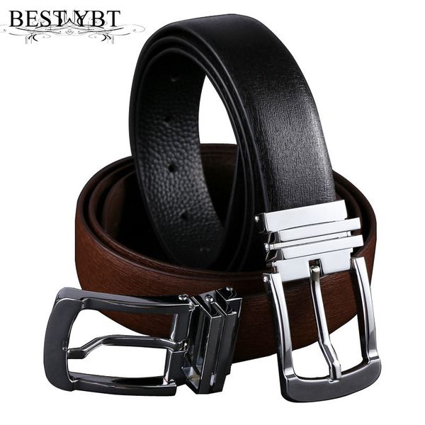 

bset ybt men belt imitation leather alloy pin buckle belt business affaris fashion casual selling, Black;brown