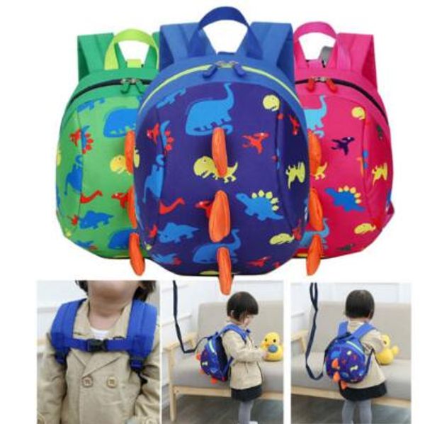 5 Renkler Çocuklar Emniyet Kemeri Sırt Çantası Tasma Çocuk Toddler Anti-kayıp Dinozor Sırt Çantası Karikatür Arlo Anaokulu Sırt Çantaları CCA9275 20 adet