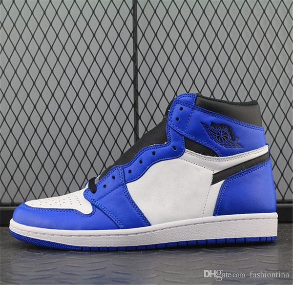 

Hotte t authentic 1 high og game royal 1 blue white black hadow gold toe ba ketball hoe for men port neaker with box 555088 403