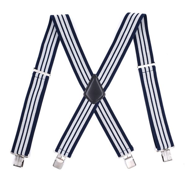

man's suspenders new 4 clips braces elastic adjustable suspensorio bretelles tirantes casual trousers ligas size 5*120cm, Black;white