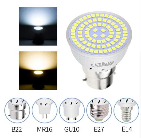 LED Gu10 Spotlight Lâmpada de milho Lâmpada MR16 Spot Lâmpada LED Gu5.3 SMD2835 LEDs de vela Luz para decoração de casa Ampoule Leds Maison