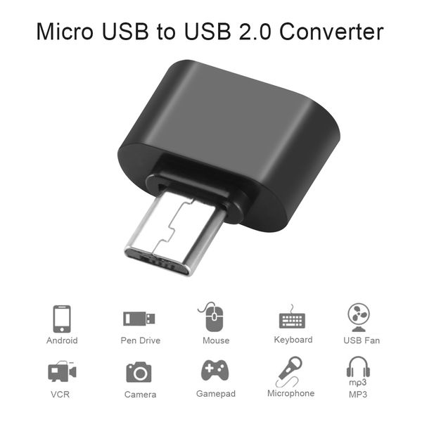 100pcs / 2018 Universal Micro USB zu USB OTG Mini Adapter 2.0 Konverter für Handys Zubehör Android Dropshipping