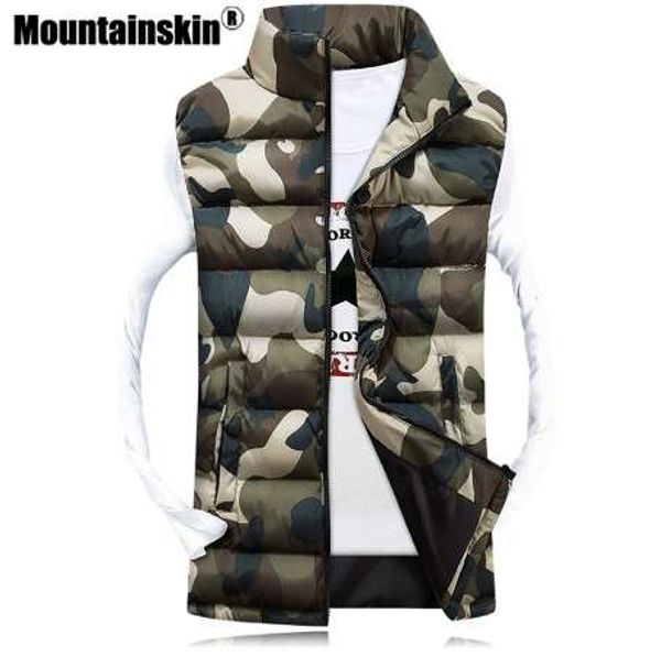 

mountainskin men's camouflage vest winter men jacket sleeveless casual male female camo waistcoat slim fit, Black;white