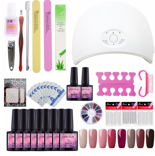 

24w/36w usb uv led lamp for nail dryer machine 4pc/8pc gel polish nail art tools full manicure uv nail polish laquer