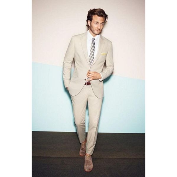 

new 2017 custom made beige wedding mens suits tuxedos real image three piece formal groom men suit ( jacket+pants+tie, White;black