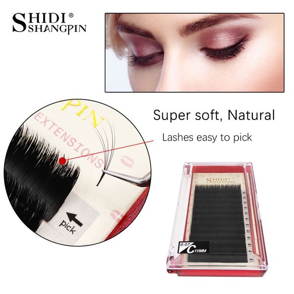 

shidishangpin 0.07mm b c d curl mink false eyelashes extension thin and soft material 3 d volume make up tray fake eyelashes