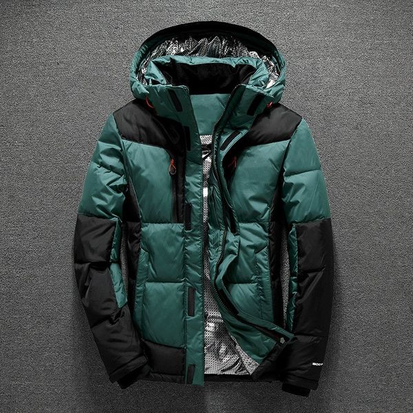 

2018 winter mens fashion white duck down jacket casual down coat parka male clothing coats ing, Black