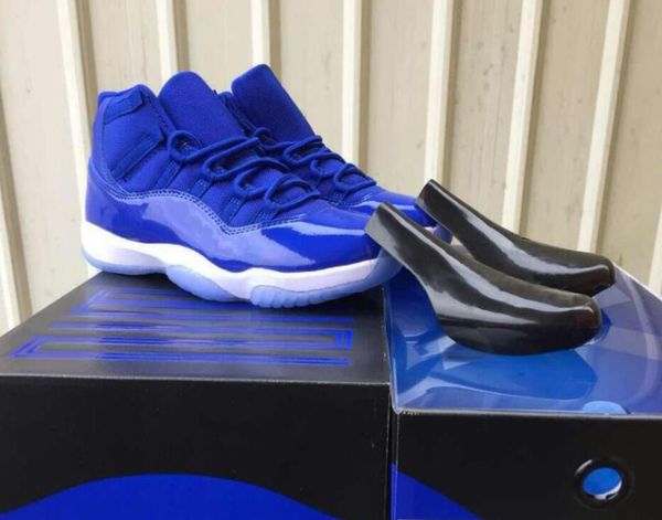 

New 11 11 royal blue ba ketball hoe men women royal blue black white athletic neaker with box