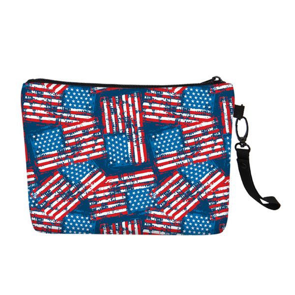 

makeup bags canvas women cosmetic american flag retro luxury portable clutch girls accessories iridescent travel neceser zipper