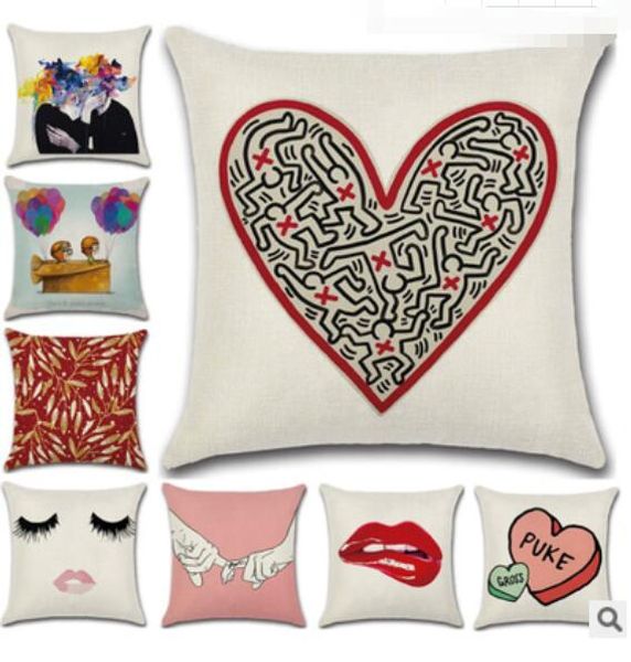 Love Series Red Lip Throw Pillow Case New Design Hot Sale Hold