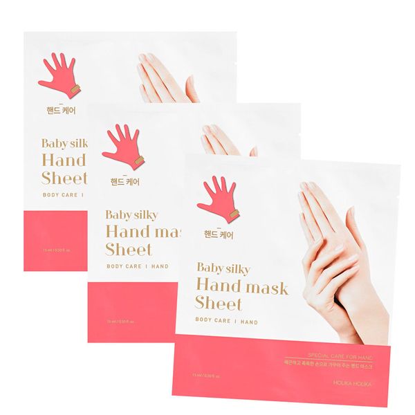 

holika holika baby silky hand mask sheet 3pcs/lot korea cosmetics exfoliating smoothing repair hand mask