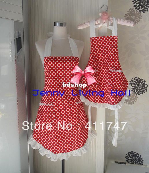 

mother and daughter apron cotton canvas polka dot aprons