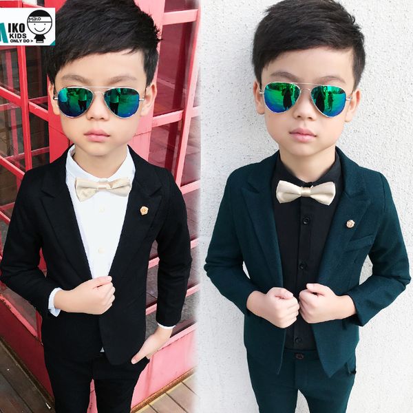 

baby prom suits wedding flower boy dress good quality child costumes 2-12yrs kids slim clothes sets, White